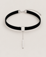 Velvet Ring Choker with Bar Drop