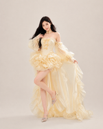 Yseult Sage Organza Ruffle Dress