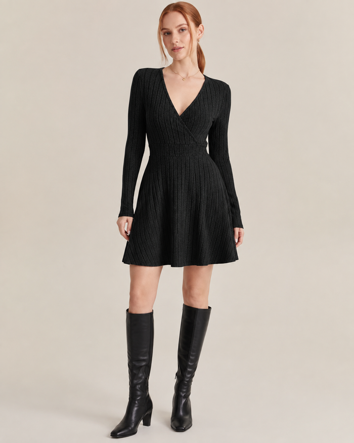 Cressida Noir Sculpted Knit Dress