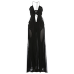 Héloïse Sky Draped Evening Dress