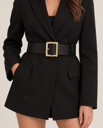 Gold Square-Buckle Wide Belt