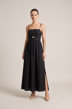 Nicoletta Black Summer Maxi Dress - front view