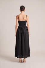 Nicoletta Black Summer Maxi Dress - back view
