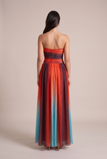 Maelle Terracotta Bandeau Gown - back view