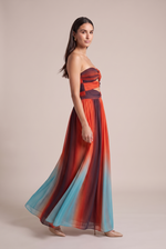 Maelle Terracotta Bandeau Gown - side view