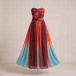 Maelle Terracotta Bandeau Gown - front product detail