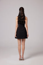 Sabine Black Crystal Mini Dress