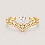 Pear Drop V Ring