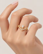 Pear Drop V Ring