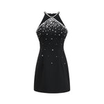 Sabine Black Crystal A-Line Dress