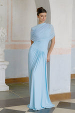 Céleste Baby Blue Pleated Maxi Dress
