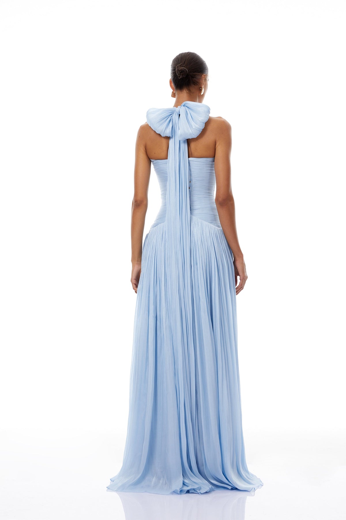 Arielle Sky Pleated Maxi Dress