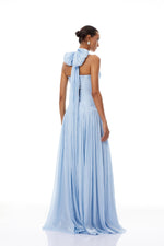 Arielle Sky Pleated Maxi Dress