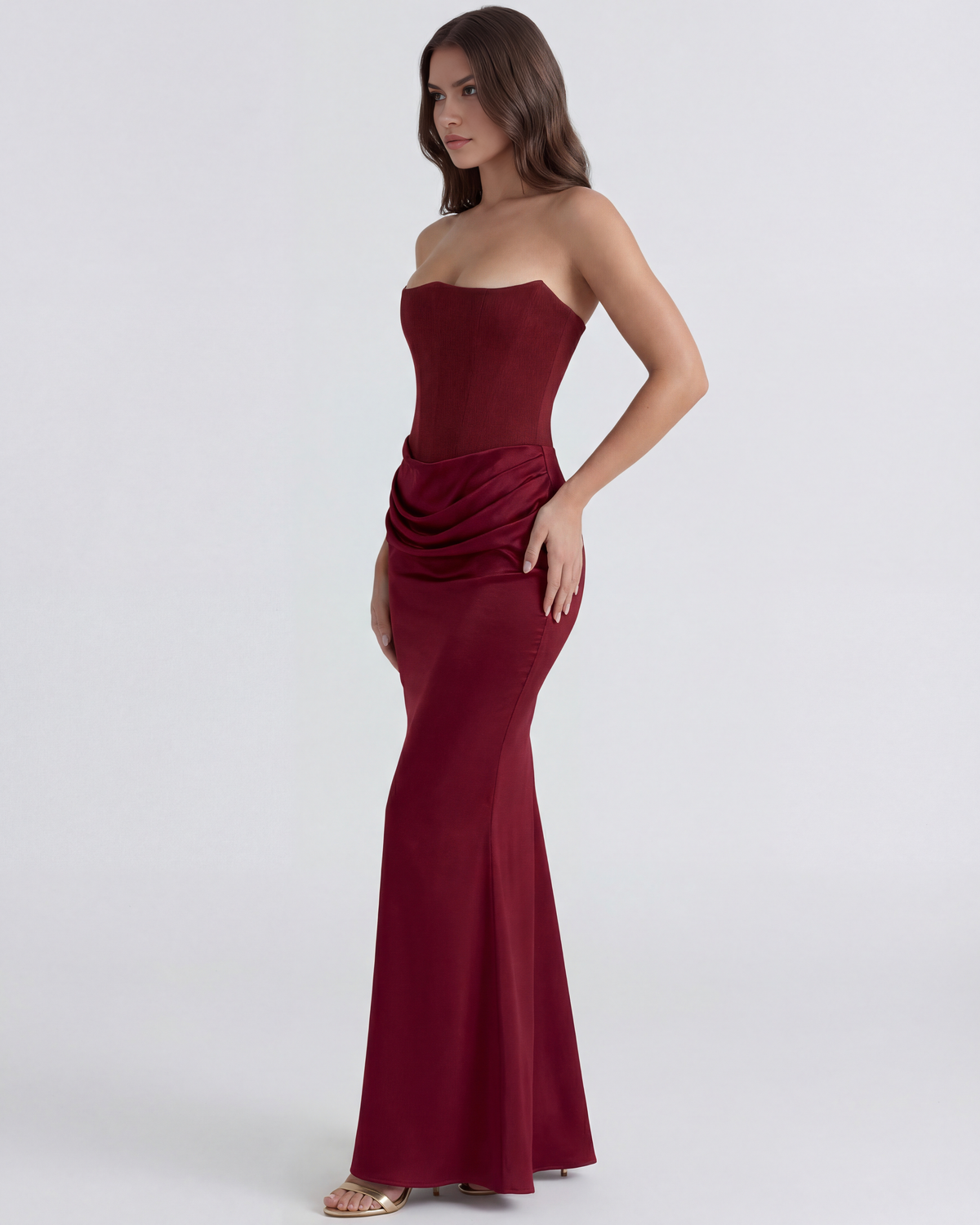 Loredana Strapless Corset Maxi Dress