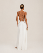 Alina White Plunge Maxi Dress