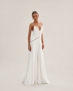 Alina White Plunge Maxi Dress