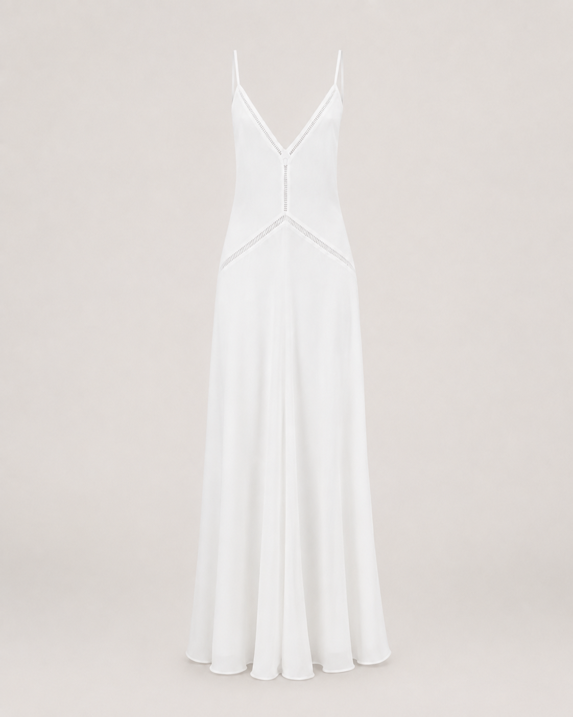 Alina White Plunge Maxi Dress