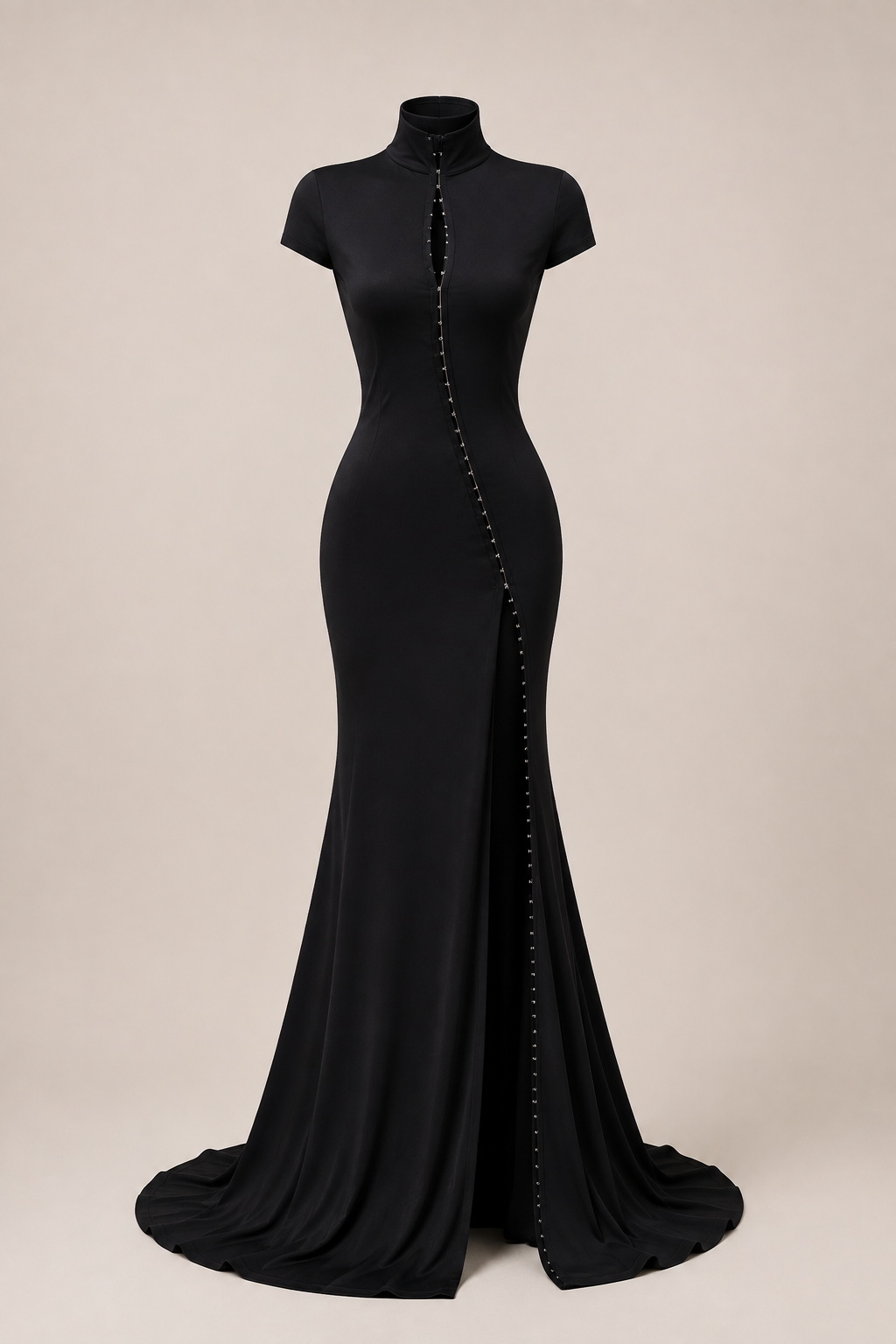 Amara Black Keyhole Maxi Dress
