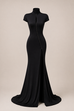 Amara Black Keyhole Maxi Dress