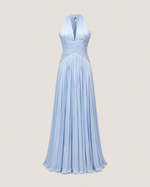 Arielle Sky Pleated Maxi Dress