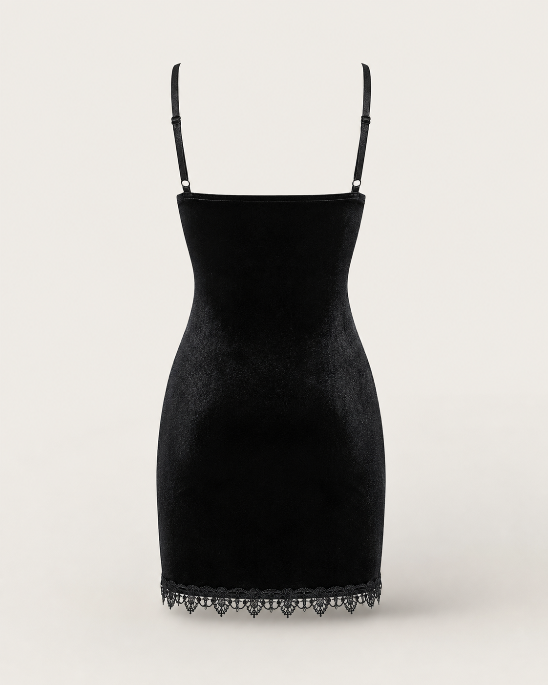 Arlette Black Velvet Lace Mini Dress