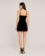 Arlette Black Velvet Lace Mini Dress