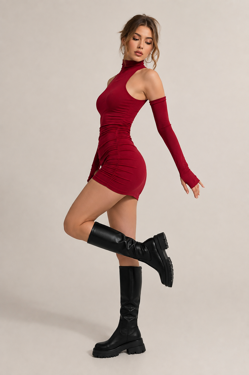 Avélia Cut-Out Shoulder Mini Dress
