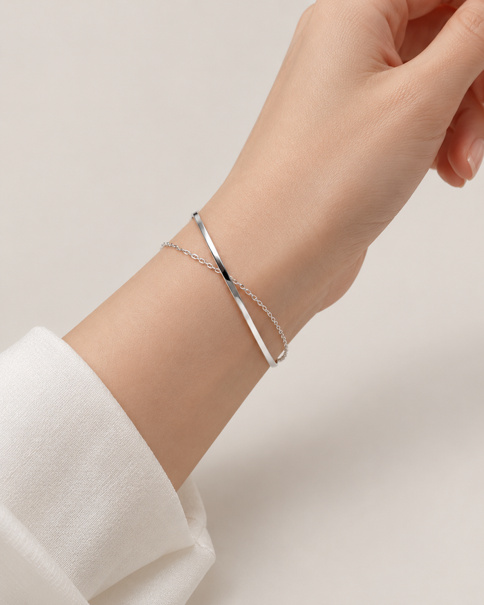 Bangle and Chain Bracelet