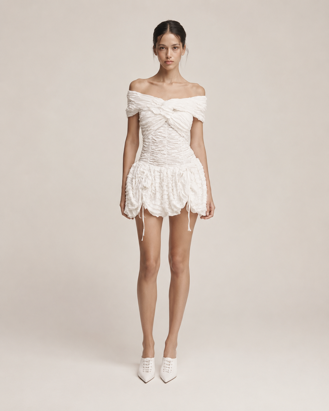 Béatrice White Off-Shoulder Dress