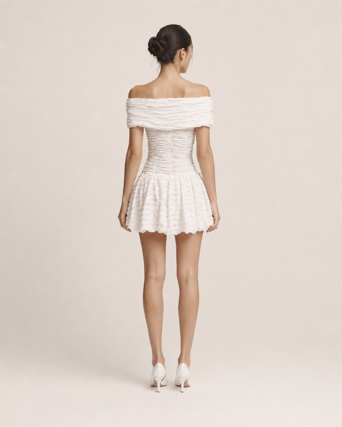 Béatrice White Off-Shoulder Dress