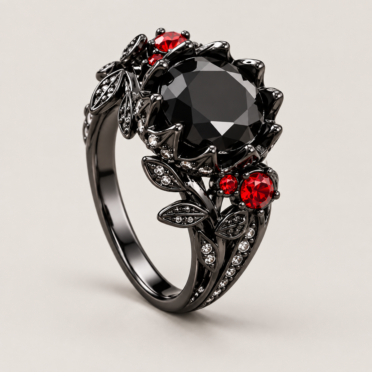 Black Rose Zirconia Ring