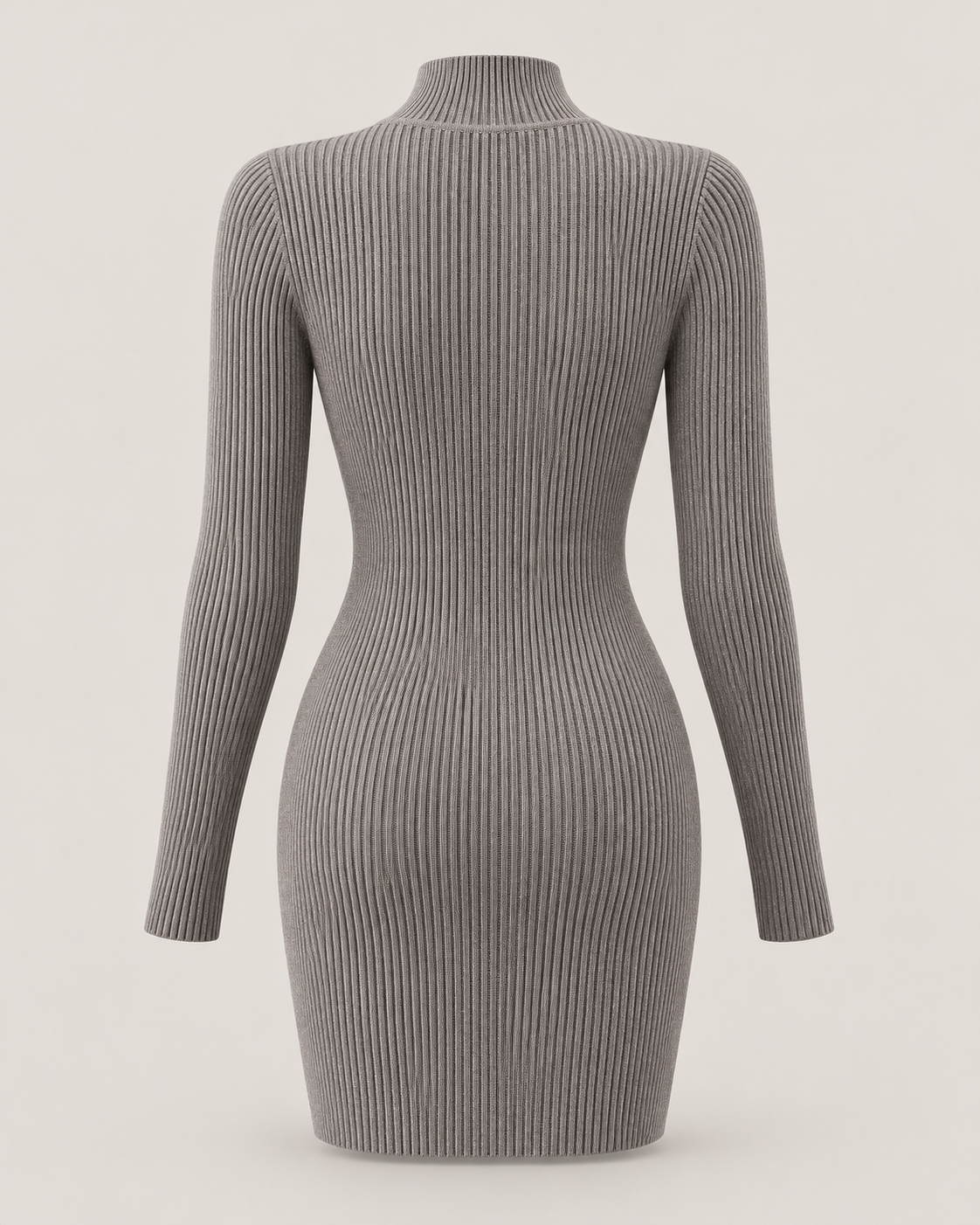 Camille Ribbed Mock-Neck Mini Dress