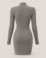 Camille Ribbed Mock-Neck Mini Dress