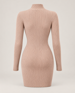 Camille Ribbed Mock-Neck Mini Dress