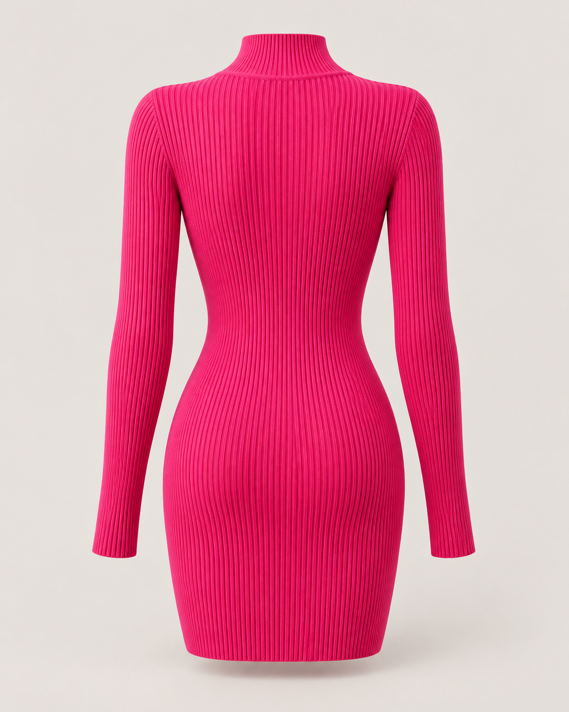 Camille Ribbed Mock-Neck Mini Dress