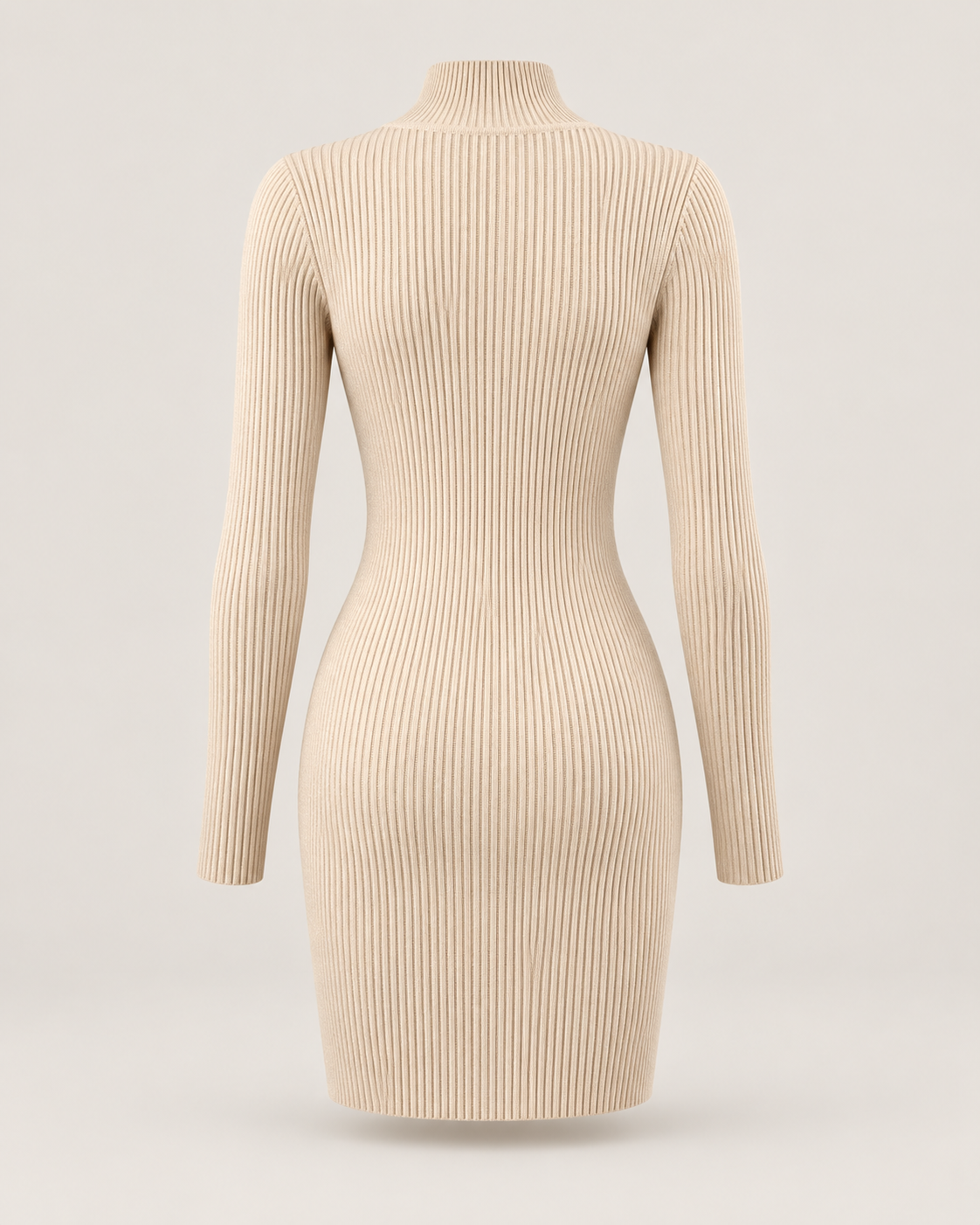 Camille Ribbed Mock-Neck Mini Dress