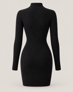 Camille Ribbed Mock-Neck Mini Dress