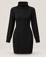 Capucine Noir Cable-Knit Sweater Dress