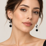 Carved Rose Drop Earrings