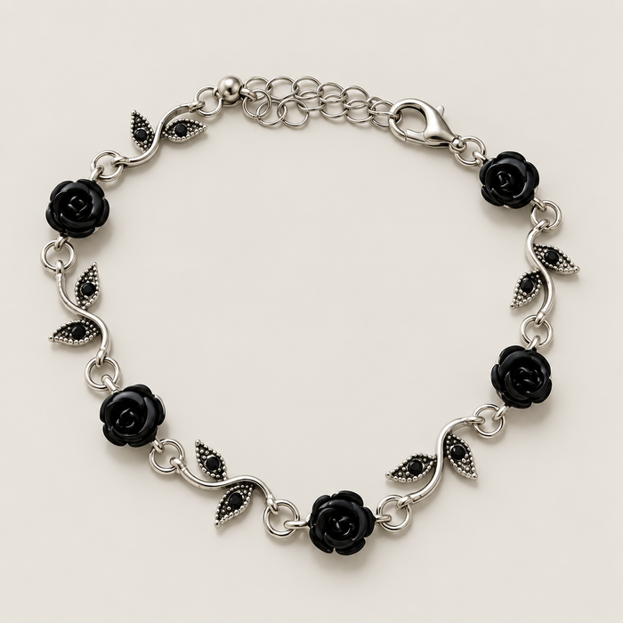 Carved Rose Link Bracelet