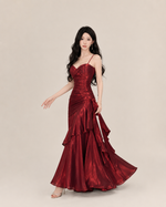 Célestine Ruby Tiered Maxi Dress