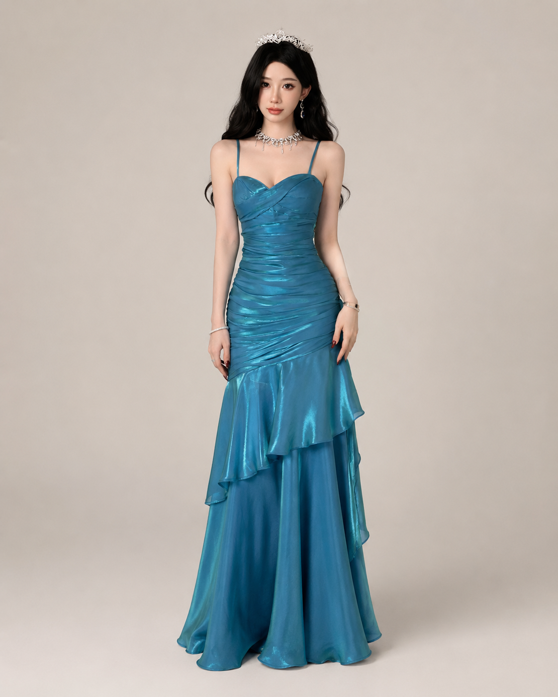 Célestine Ruby Tiered Maxi Dress