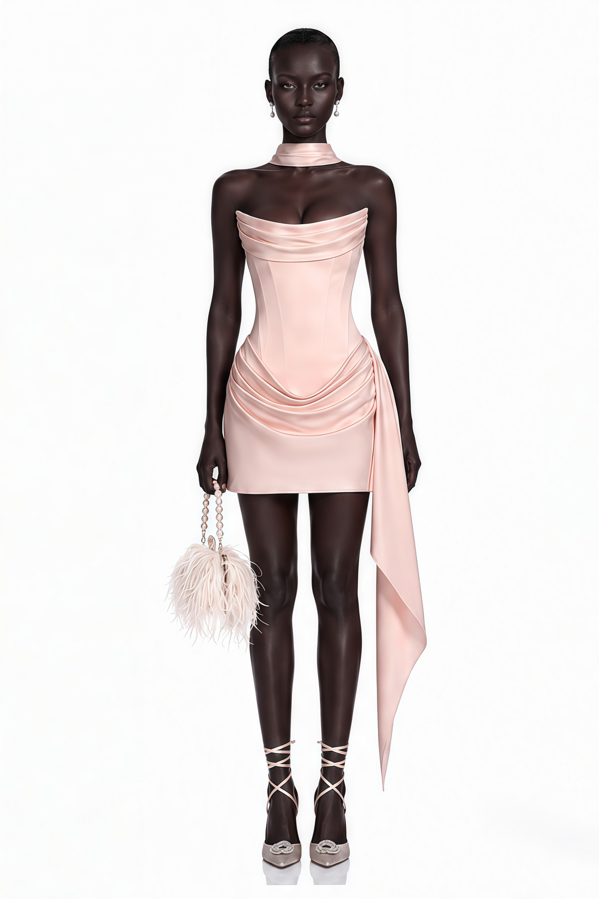 Adeline Blush Draped Mini