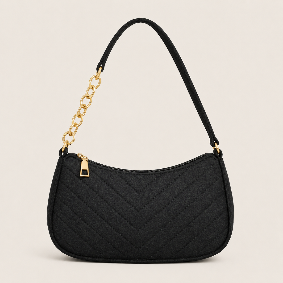 Chevron Zip Shoulder Bag