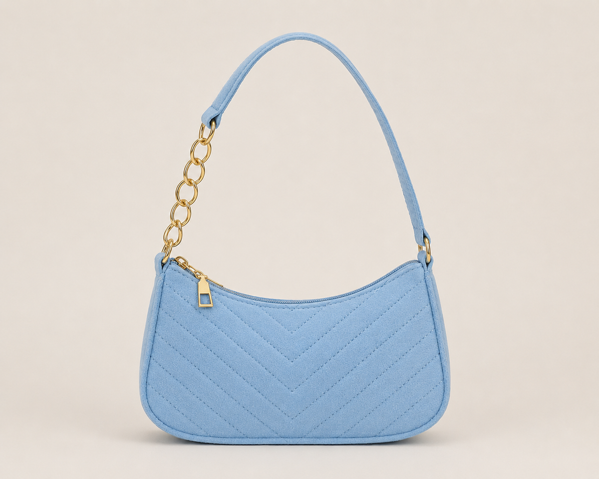 Chevron Zip Shoulder Bag