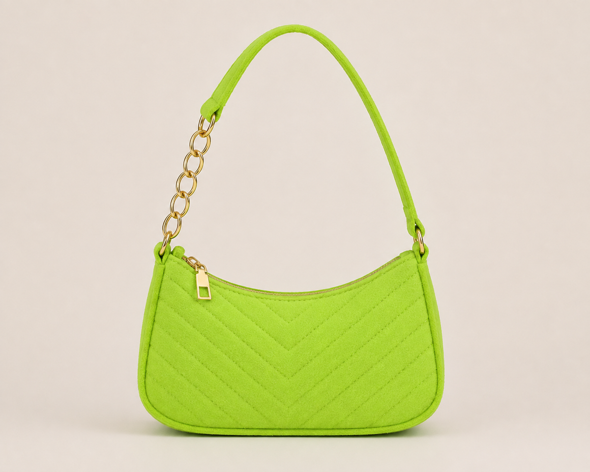 Chevron Zip Shoulder Bag