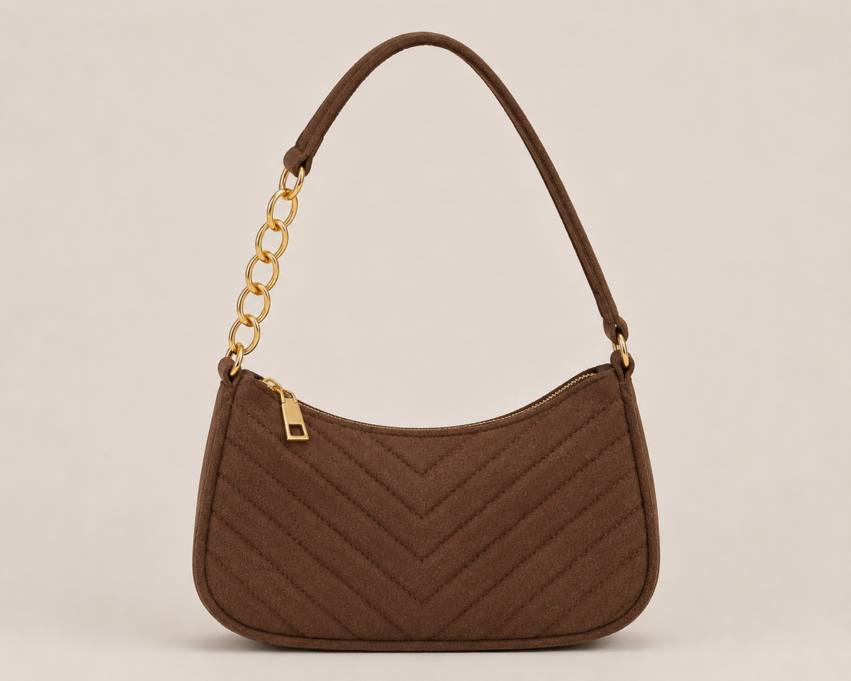 Chevron Zip Shoulder Bag