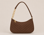 Chevron Zip Shoulder Bag