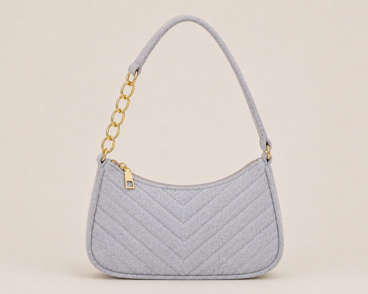 Chevron Zip Shoulder Bag