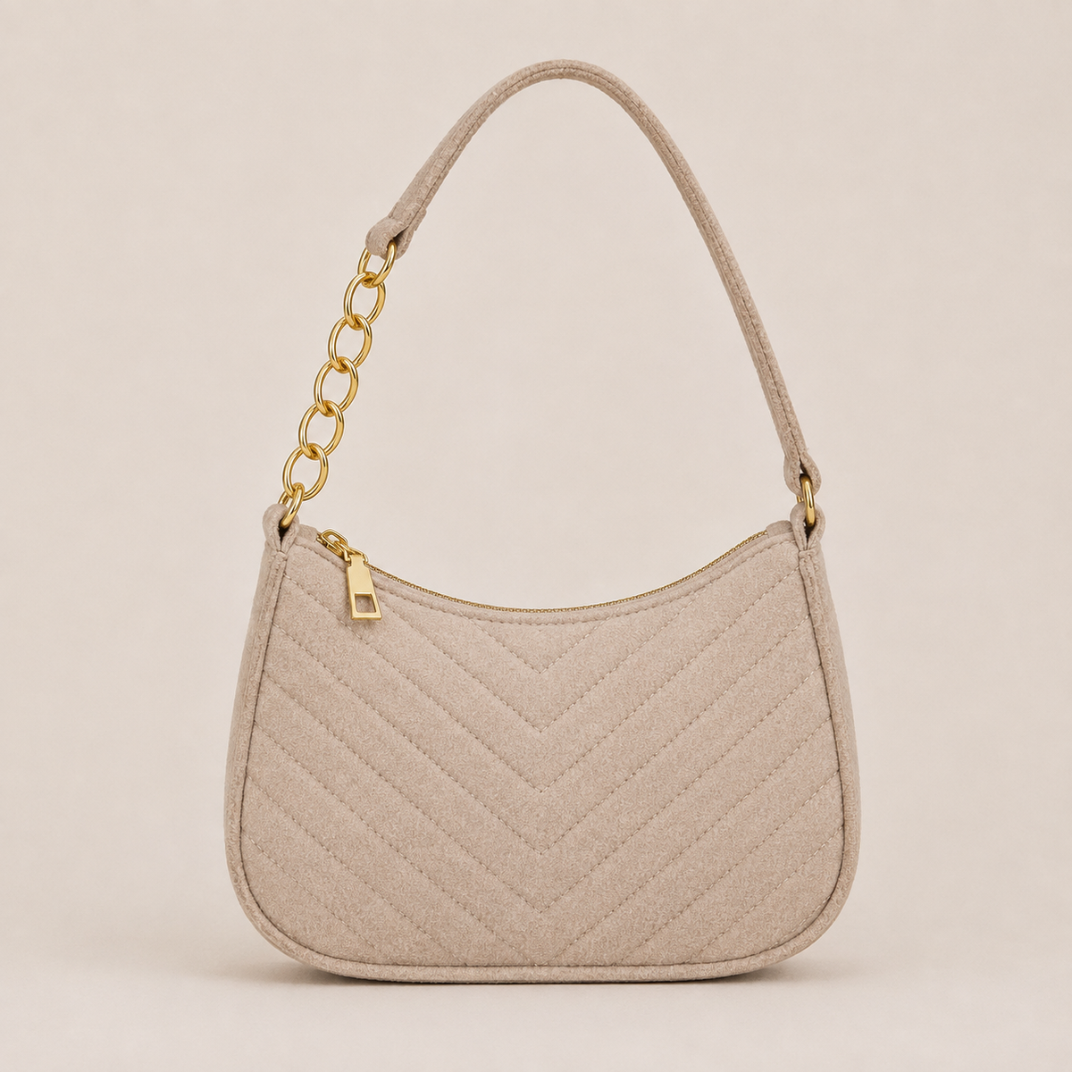 Chevron Zip Shoulder Bag
